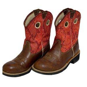 ARIAT DOUBLE KICKER WESTERN BOOTS SZ 8.5 B KIDS
